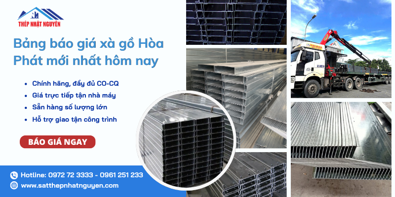 Bảng báo giá xà gồ Hòa Phát mới nhất
