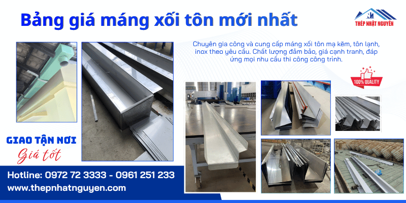 Bảng giá máng xối tôn mới nhất