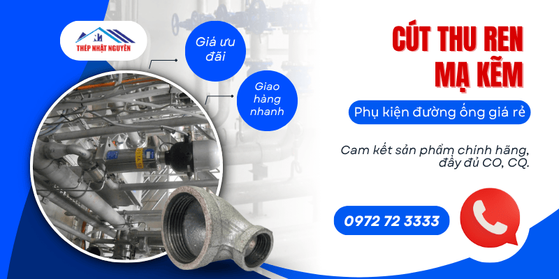 co giảm ren, cút thu ren mạ kẽm giá rẻ