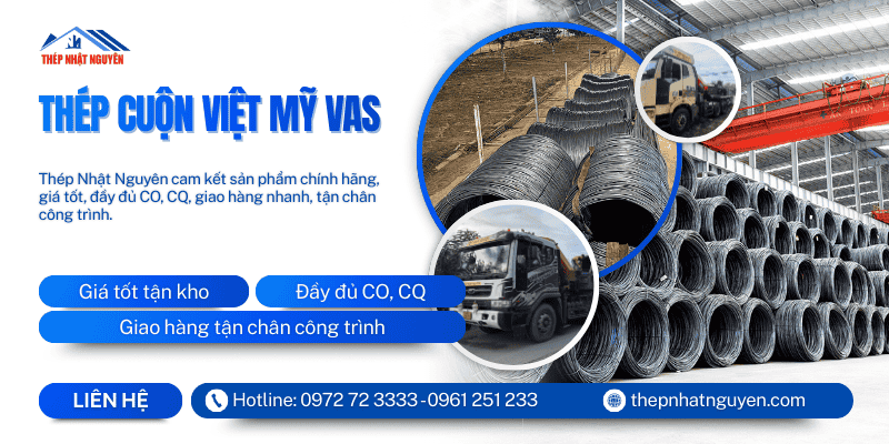 Thép cuộn Việt Mỹ giá tốt, chính hãng