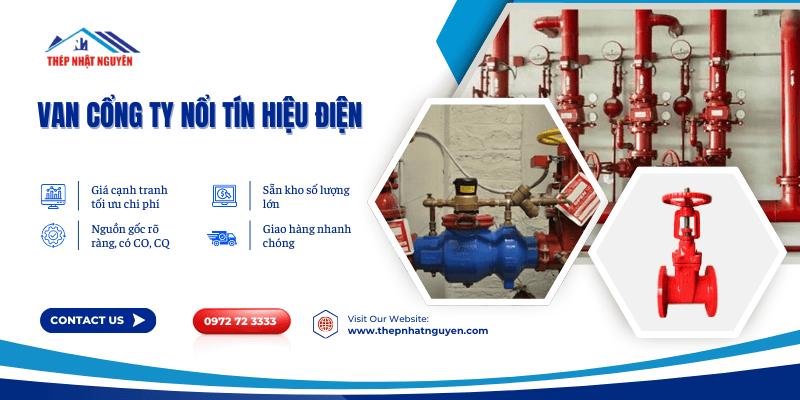 Banner van cổng ty nổi tín hiệu điện