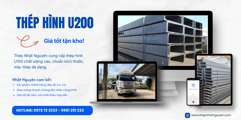 banner thép hình U200 giá cực tốt