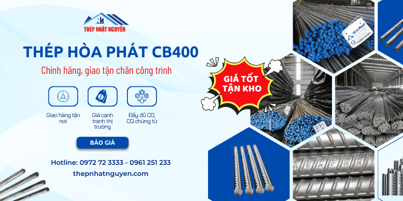 Thép Hòa Phát CB400 giá tốt chính hãng