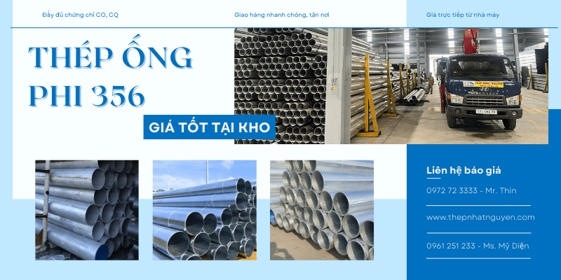 Thép ống tròn phi 365 chính hãng giá cực tốt