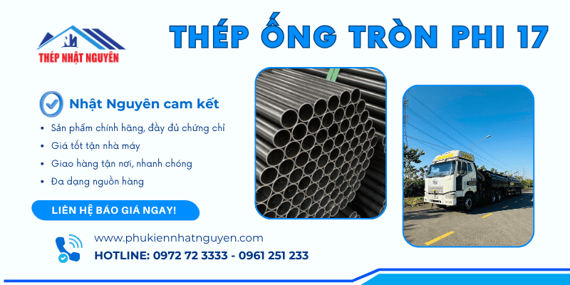 Thép ống tròn DN 17 chính hãng giá tốt