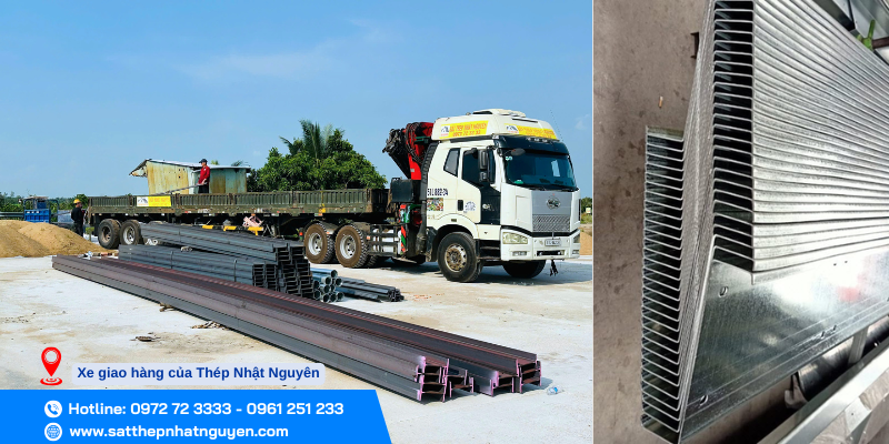 hình ảnh xe giao hàng của Thép Nhật Nguyên